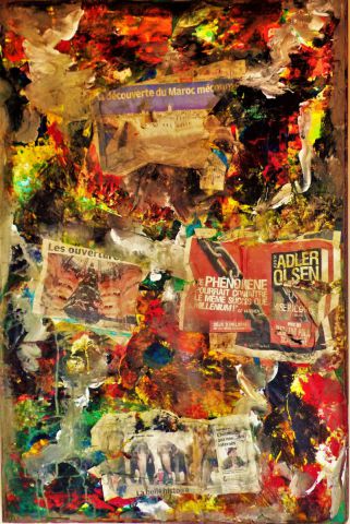 Collage sur table bois